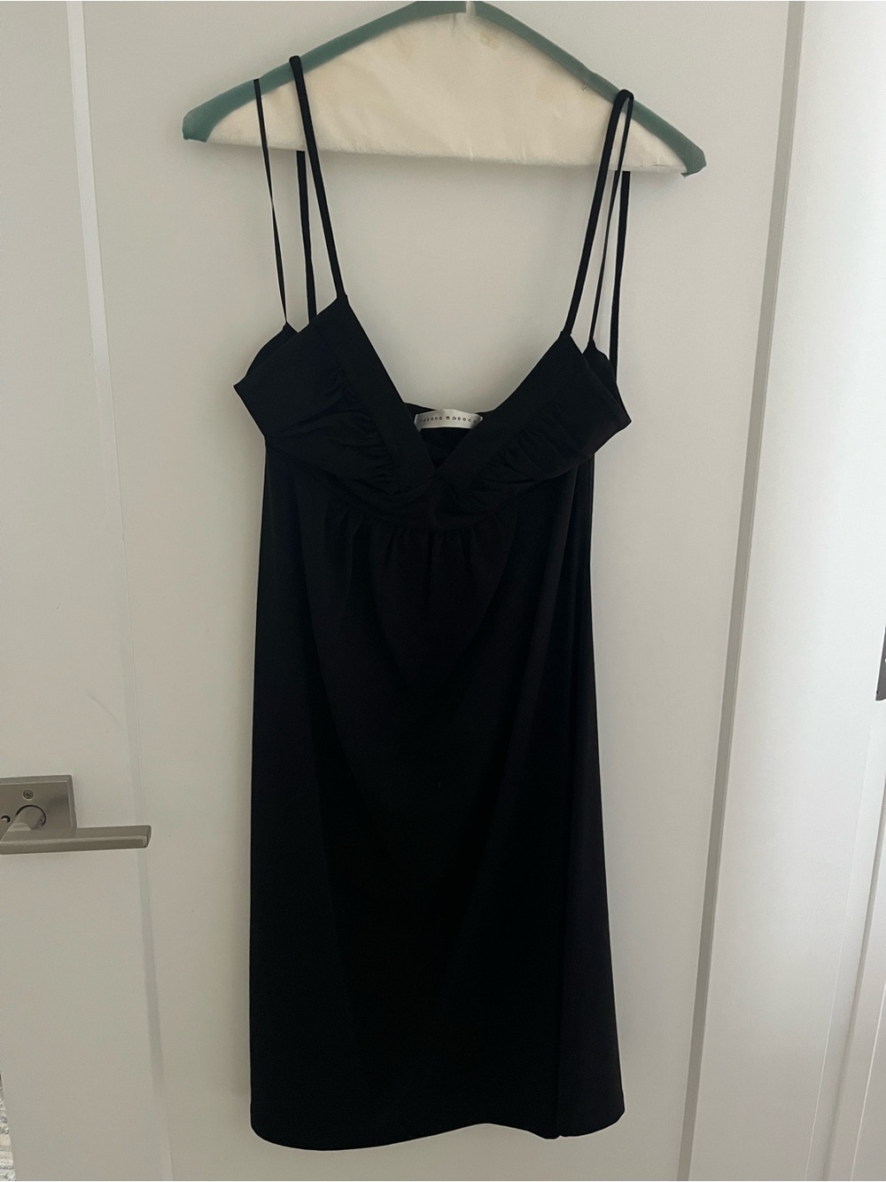Susana Monaco Black Ruched Strap Dress